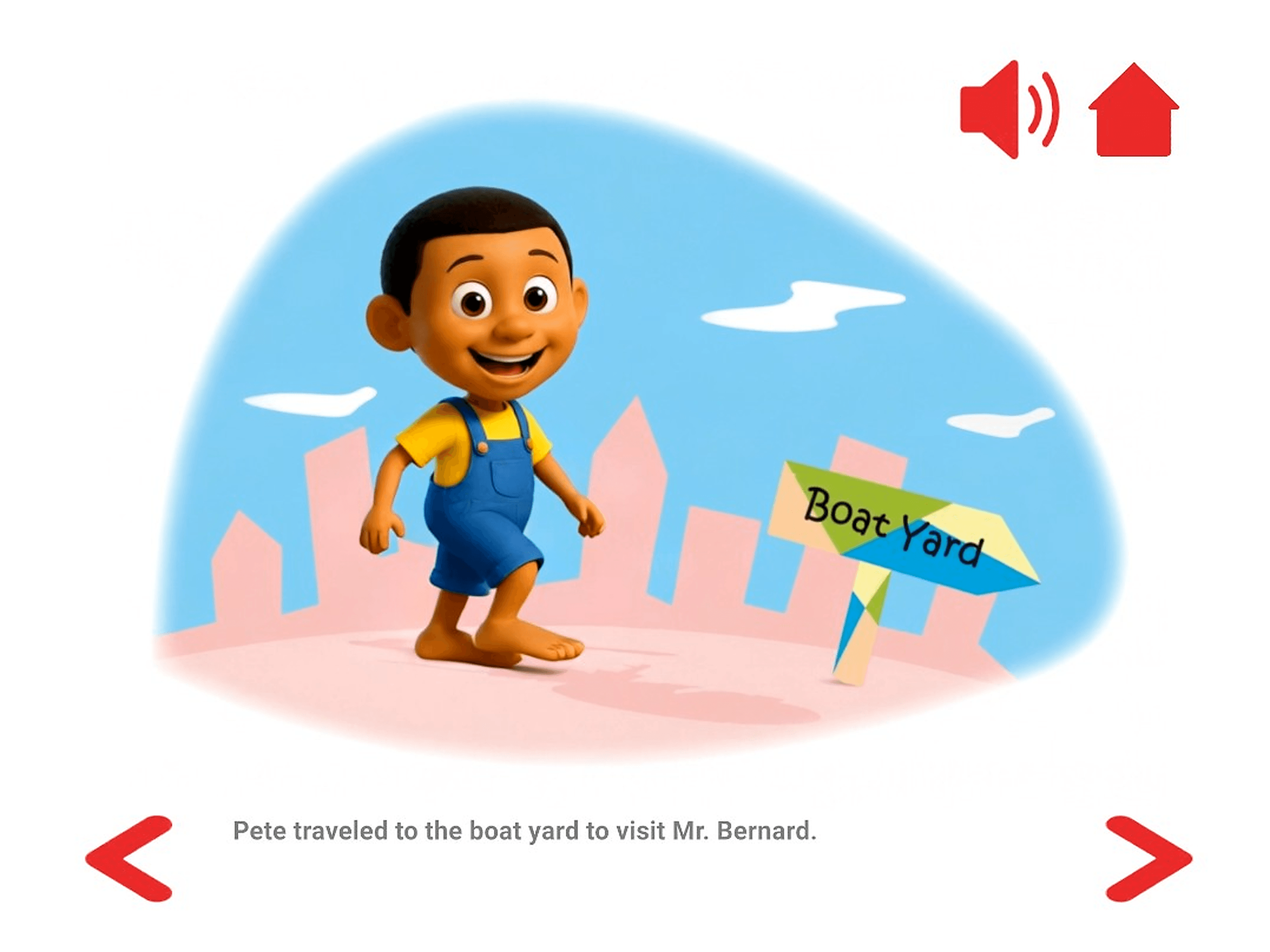 Pete traveled to the boat yard to visit Mr. Bernard.