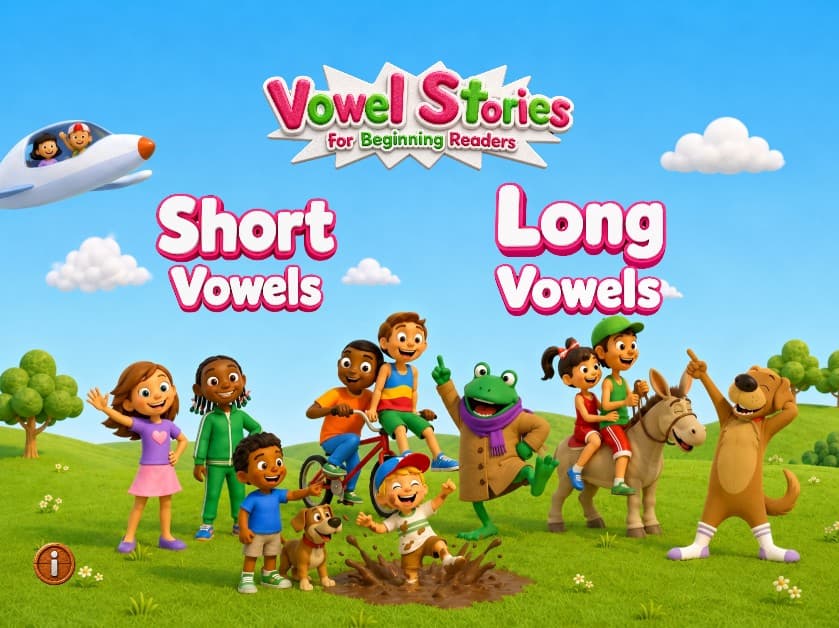 Learn to Read: Vowel Stories 2 start screen